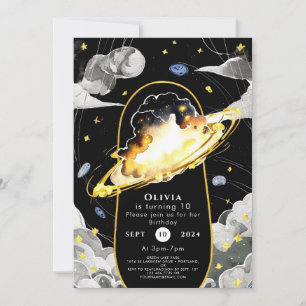 Magical Pastel Space Geburtstag Einladung