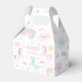 Magical Pastel Unicorn Rainbow Birthday Party Geschenkschachtel