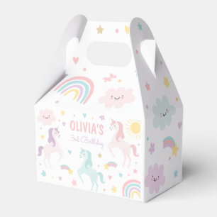 Magical Pastel Unicorn Rainbow Birthday Party Geschenkschachtel