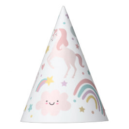 Magical Pastel Unicorn Rainbow Birthday Party Partyhütchen
