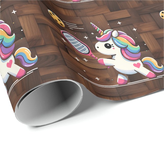 Magical Pickleball Unicorn - Funny Fantasy Player Geschenkpapier (Rolleneckpunkt)