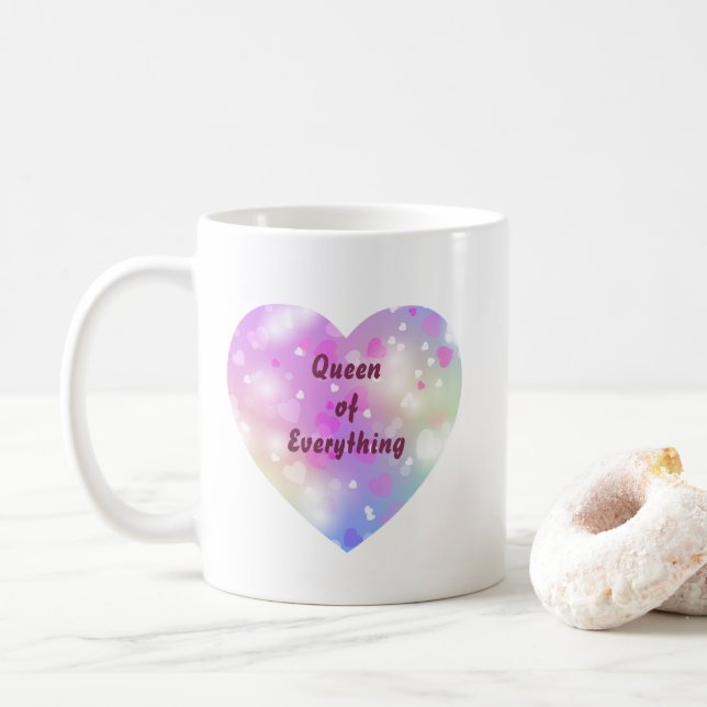 Magical Pink Heart Pattern Mug Kaffeetasse (Mit Donut)