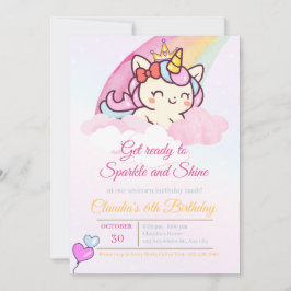 Magical Pink Unicorn Birthday Card for Girls Dankeskarte
