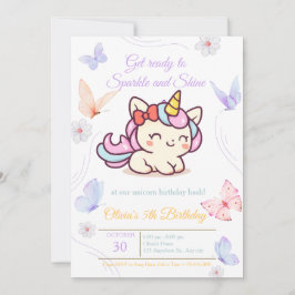 Magical Pink Unicorn Birthday Card for Girls Feiertagskarte