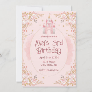 Magical Princess Birthday Invitation | Watercolor Einladung