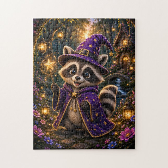 Magical Raccoon Wizard Jigsaw Puzzle (Vertikal)