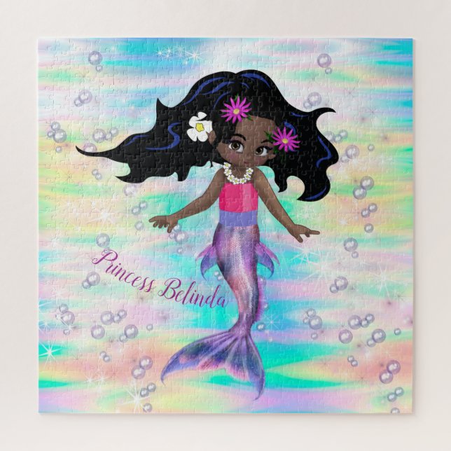 Magical Rainbow Baby Girl Mermaids Puzzle (Vertikal)