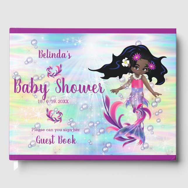 Magical Rainbow Baby Mermaids Gästebuch (Vorderseite)