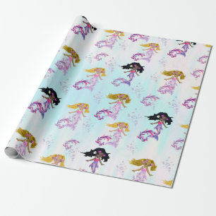 Magical Rainbow Baby Mermaids Geschenkpapier