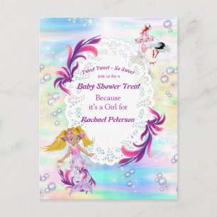 Magical Rainbow Baby Mermaids Party Dusche Postkarte