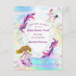 Magical Rainbow Baby Mermaids Party Dusche Postkarte