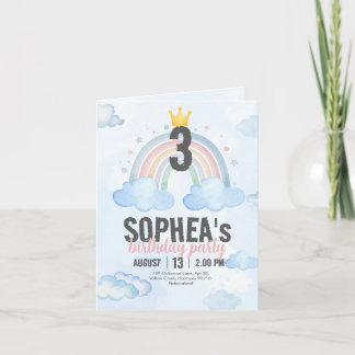 Magical Rainbow Birthday Invitation Einladung