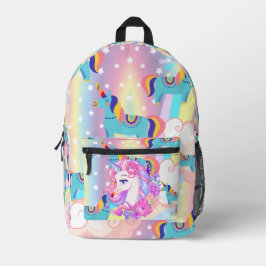 Magical Rainbow Unicorn Backpack – Cute Pastel Fan Bedruckter Rucksack