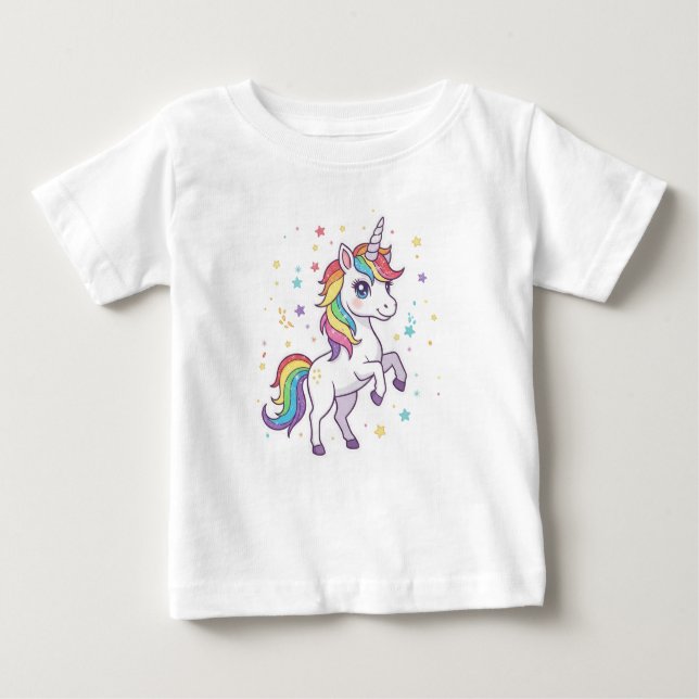 Magical Rainbow Unicorn – Cheerful Kids  Baby T-shirt (Vorderseite)