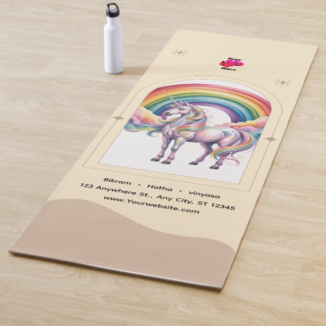  Magical Rainbow Unicorn name &logo Personalized  Yogamatte (Beispiel)