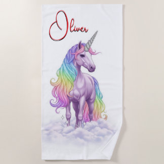 Magical Rainbow Unicorn name Personalized  Strandtuch