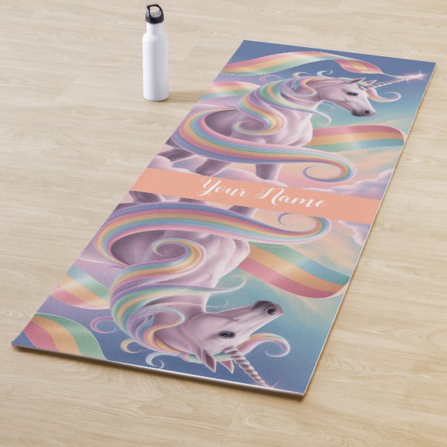 Magical Rainbow Unicorn name Personalized Yogamatte (Beispiel)