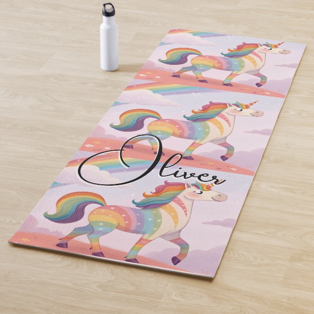 Magical Rainbow Unicorn name Personalized  Yogamatte (Beispiel)