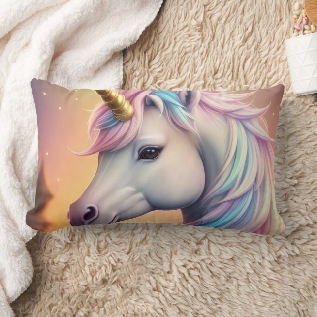 Magical Rainbow Unicorn Personalized Lendenkissen (Decke)