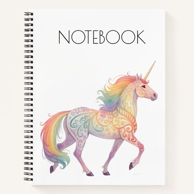 Magical Rainbow Unicorn  Personalized  Notizbuch (Vorderseite)