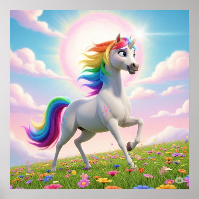 Magical Rainbow Unicorn Poster (Vorne)