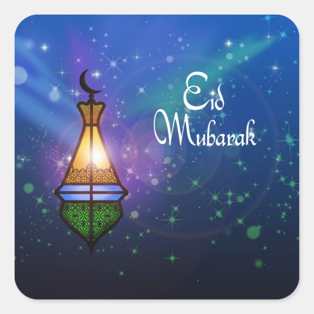Magical Ramadan Lantern - Begrüßungssticker Quadratischer Aufkleber (Vorderseite)