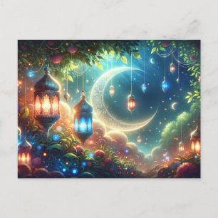 Magical Ramadan Moon & Lanterns Postkarte