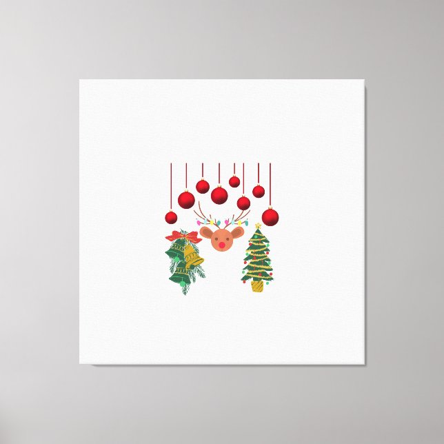 Magical Reindeer Bells and Christmas Tree Design  Leinwanddruck (Vorderseite)
