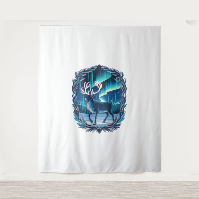 Magical Reindeer Glow Wandteppich (Vorderseite)