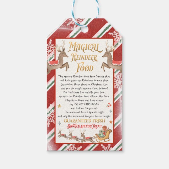 Magical Rentier Food Christmas Eve Box Filler Geschenkanhänger (Vorderseite)