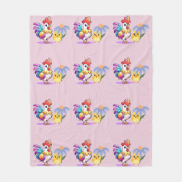 Magical Rooster Baby Girl Fleece Blanket