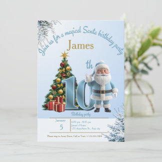 Magical Santa Birthday Invitation – 10th Birthday Dankeskarte