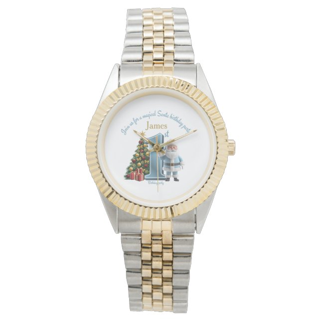 Magical Santa Birthday Invitation – 1st Birthday Armbanduhr (Vorderseite)