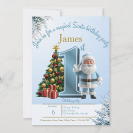 Magical Santa Birthday Invitation – 1st Birthday Dankeskarte