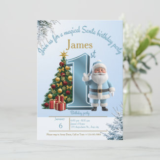 Magical Santa Birthday Invitation – 1st Birthday Dankeskarte