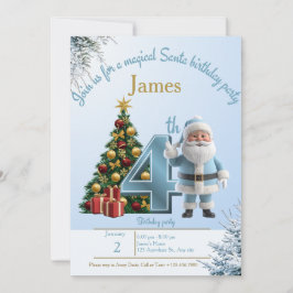 Magical Santa Birthday Invitation – 4th Birthday Dankeskarte