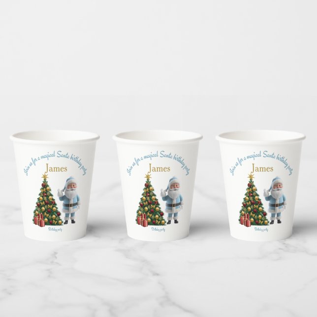 Magical Santa Birthday Invitation Pappbecher (Multi)