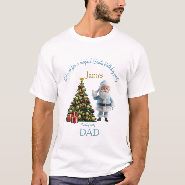 Magical Santa Birthday Invitation  T-Shirt (Vorderseite)