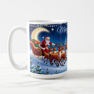 Magical Santa Claus Sleigh Reiten mit Rentier Kaffeetasse