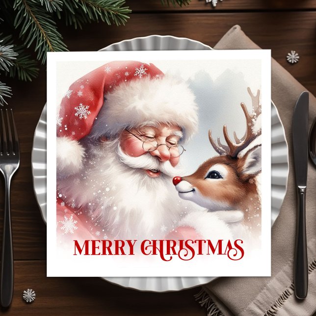 Magical Santa Rudolph Festive Dinner Napkins Serviette (Magical Santa Rudolph Festive Dinner Napkins)