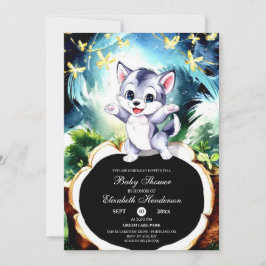 Magical Simple Wolf Baby Dusche Einladung