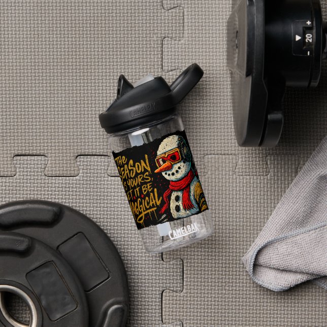 Magical Snow-Bro Water Bottle Funky Christmas Head Trinkflasche (Fitnesstudio (gedreht))