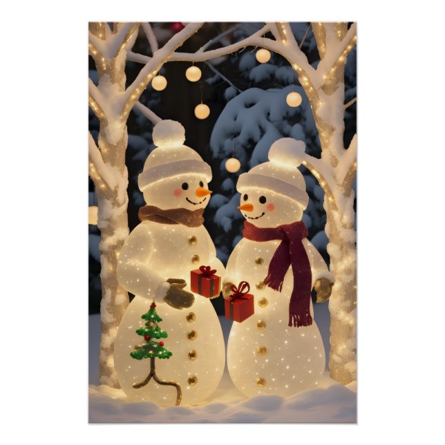 Magical Snowman Christmas Lights Poster (Vorderseite)