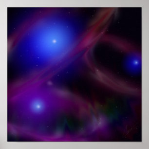 Magical Space Stars Digital Painting Poster