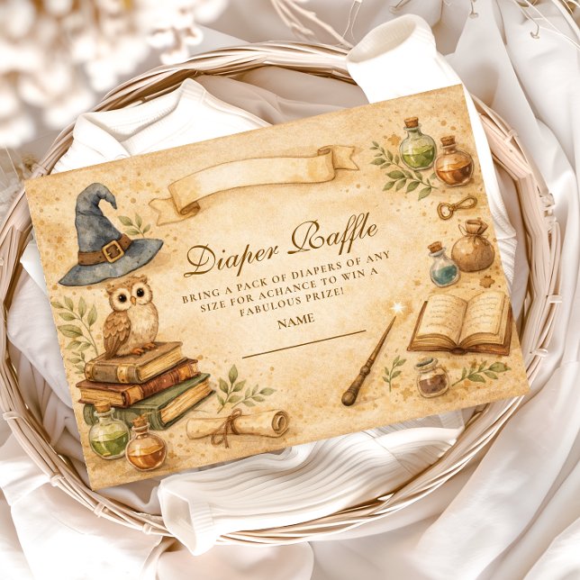Magical Spellbook Wizard Diapper Raffle Begleitkarte (Von Creator hochgeladen)