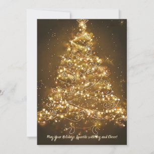 Magical String Light Christmas Tree Card Feiertagskarte