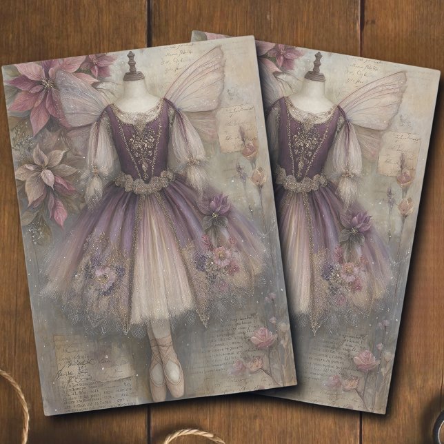 Magical Sugar Plum Fairy Ballerina Art Decoupage Seidenpapier (Von Creator hochgeladen)
