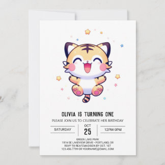 Magical Tiger 1. Geburtstag Einladung