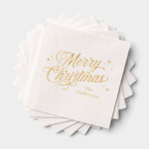 Magical Time Frohe Weihnachts-Party Foil Napkins Servietten Mit Folie