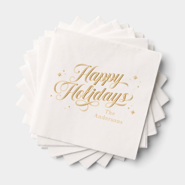 Magical Time Happy Holidays Foil Napkins Servietten Mit Folie (Insitu (Gestapelt))